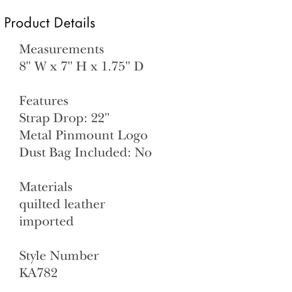 Kate Spade Love Shack Quilted Heart Crossbody Purse - Picture 6 of 6